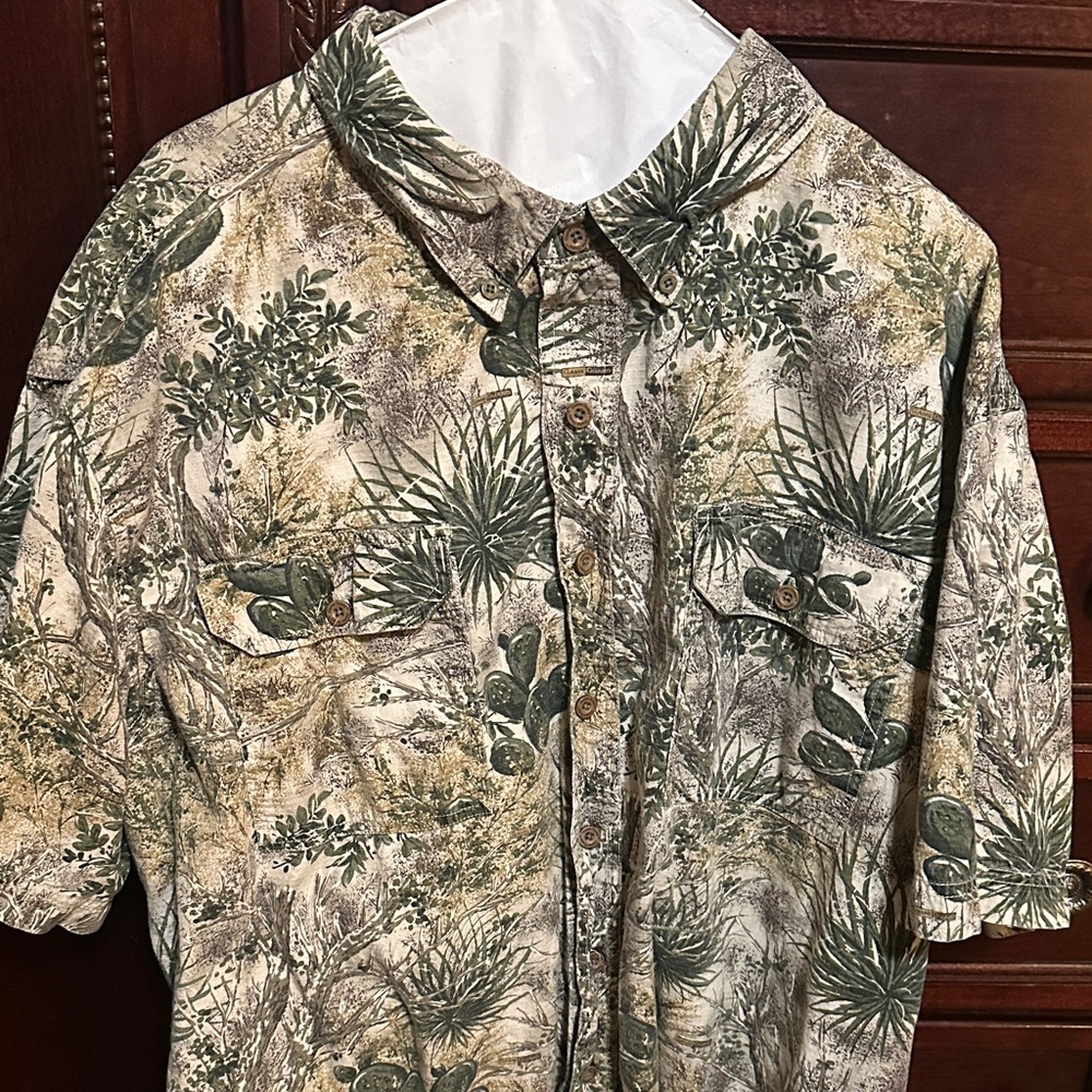 Men's Game Guard Original Green Camouflage Casual Button Down Shirt